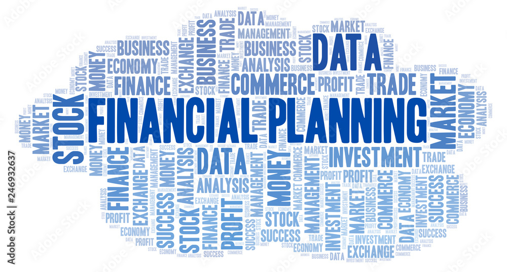 Obraz premium Financial Planning word cloud.
