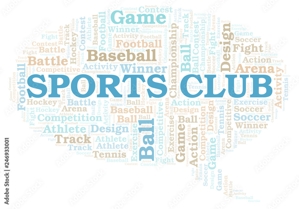 Fototapeta premium Sports Club word cloud.