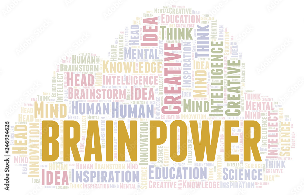 Obraz premium Brain Power word cloud.