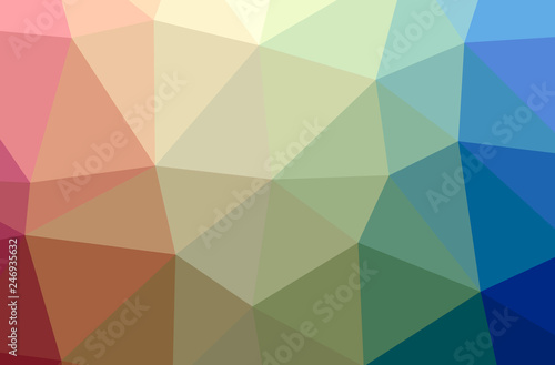 Illustration of abstract Blue, Green And Purple horizontal low poly background. Beautiful polygon design pattern.