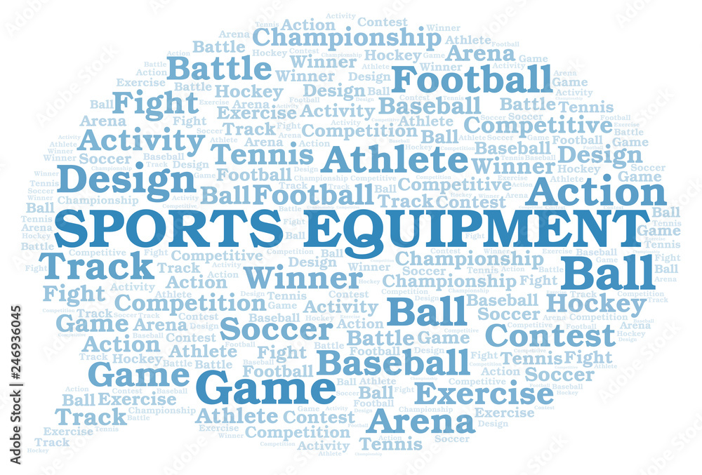 Sports Equipment word cloud. Sports Equipment word cloud.