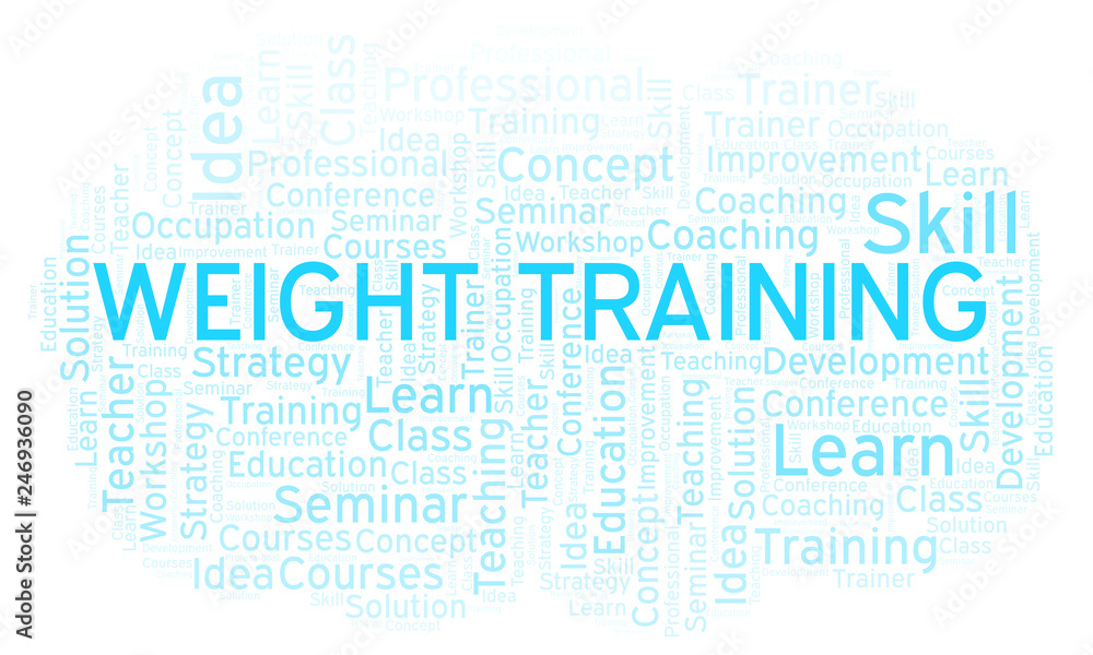 Weight Training word cloud. Weight Training word cloud.