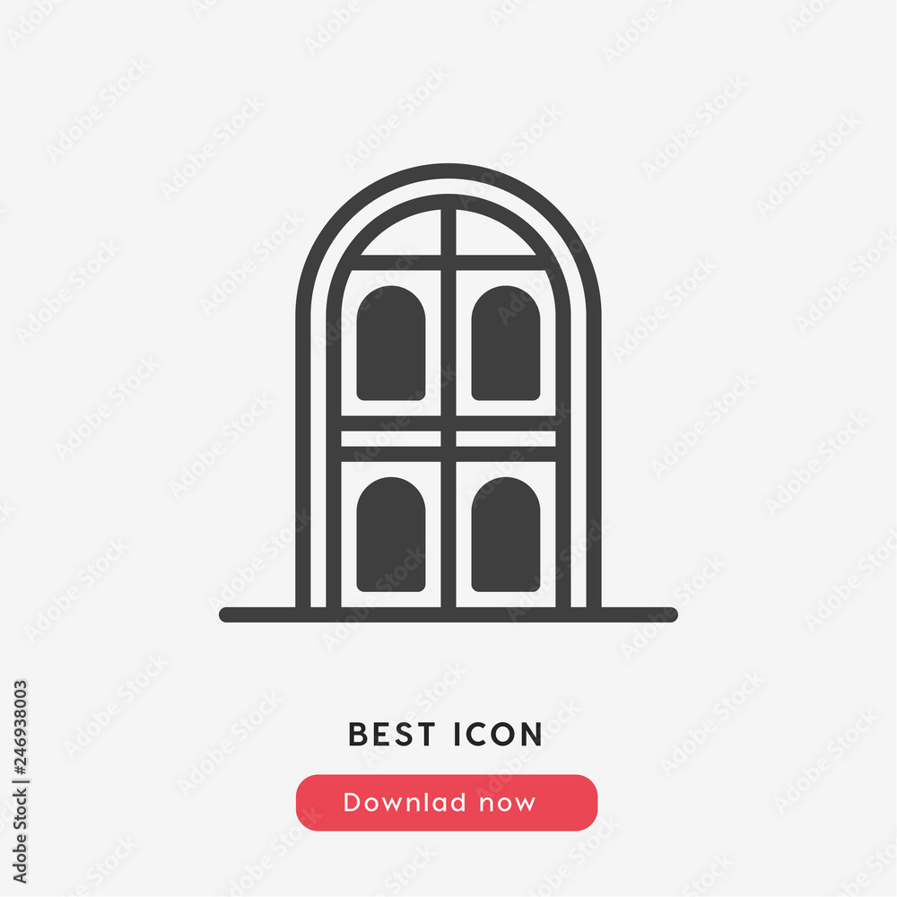 church door icon. church door vector symbol. Linear style sign for mobile concept and web design. church door symbol illustration. Pixel vector graphics - Vector	