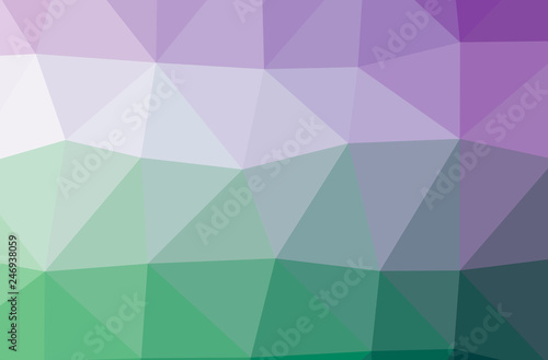 Illustration of abstract Blue, Green, Purple horizontal low poly background. Beautiful polygon design pattern.