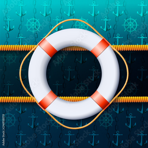 Maritime background with a life buoy.