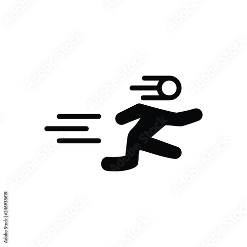 Black solid icon for fast speed run