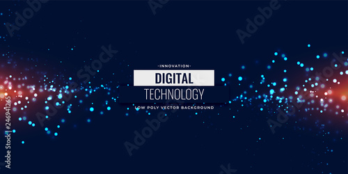 blue digital particles glowing background