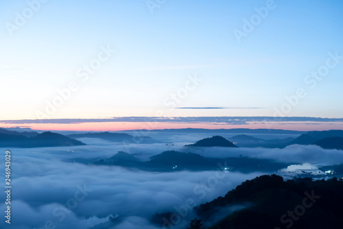 Wallpaper Mural Scenery photos at the sea fog spot in the sunrise before in Nong Khai, Thailand, Asia Torontodigital.ca