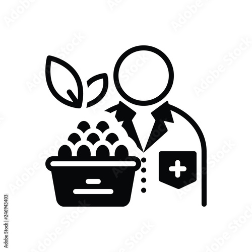 Black solid icon for nutritionist  