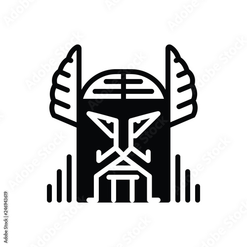 Black solid icon for odin norse