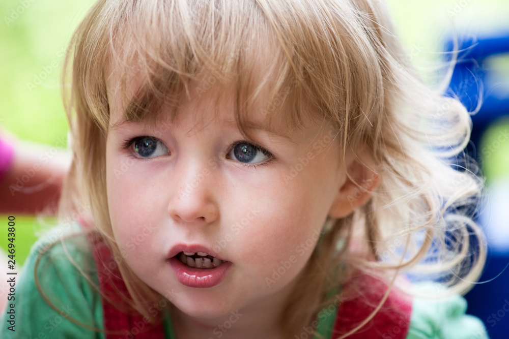 caucasian kid girl face closeup caucasian kid girl face closeup