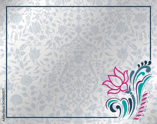 Fototapeta Naklejka Na Ścianę i Meble -  water lily, wedding card design, royal India