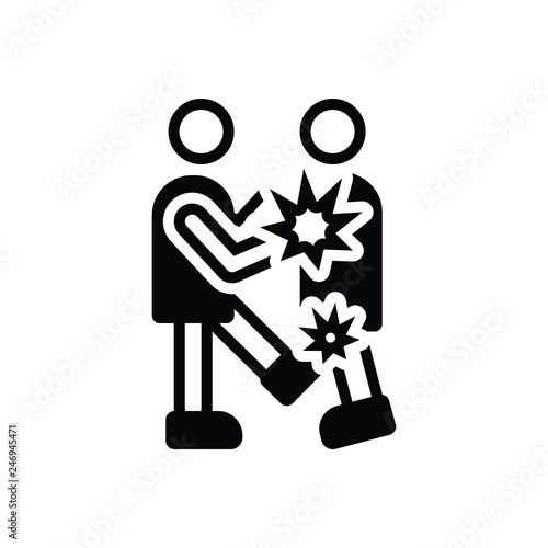 Black  solid icon for fight battle
