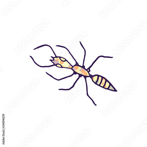 ant vector doodle sketch isolated on white background