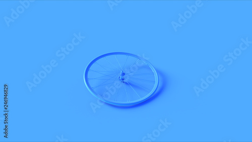 Blue Bicycle Wheel 3d illustration 3d render