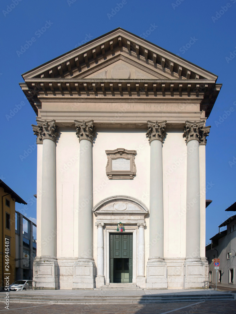 christian church in the northern Italy. Cathedral of Tolmezzo (town and comune in the province of Udine, part of the autonomus Friuli-Venezia Giulia region)