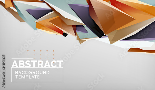 Abstract color triangles geometric background. Mosaic triangular low poly style