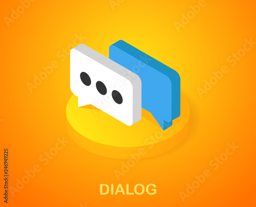 Dialog isometric icon. Vector illustration. 3d concept