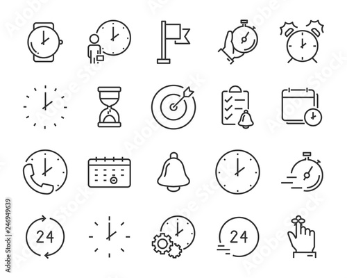 set of time icons, such as calendar, clock, reminder, hour, date