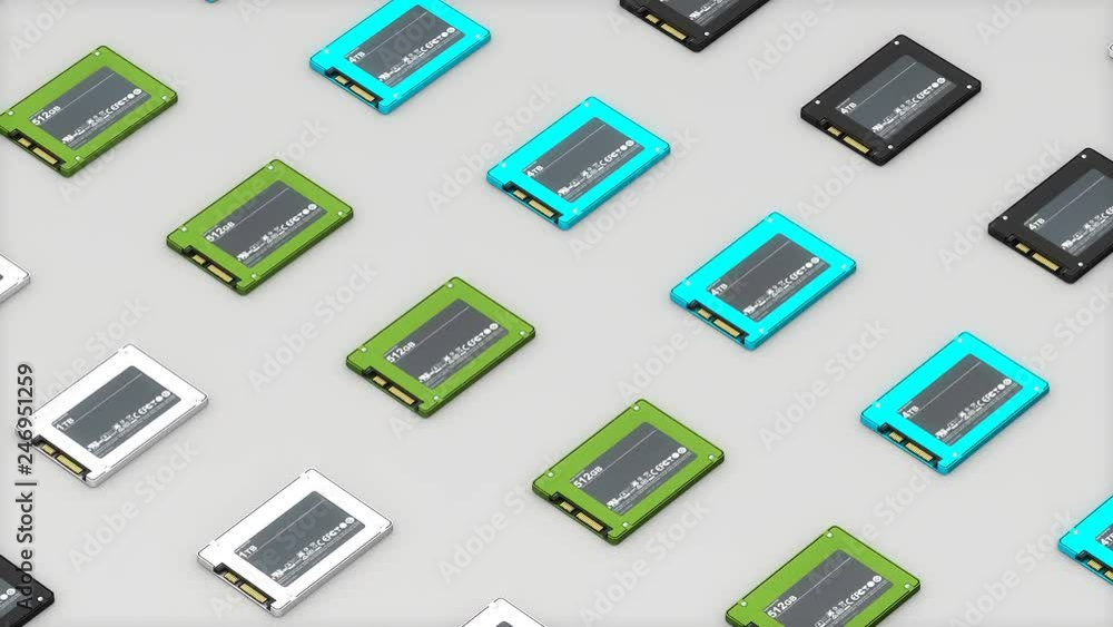 Computer SSD storage top view Computer SSD storage top view