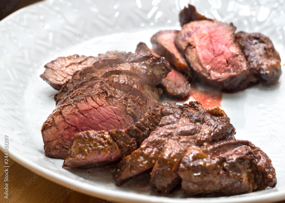 Medium steak slicing Medium steak slicing