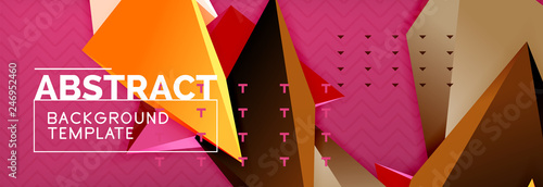 3d triangular shapes geometric background. Origami style pattern with triange shapes for decorative design. Poster design. Line design. Modern presentation template