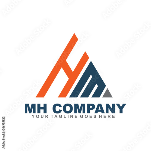 HM letter logo design vector template