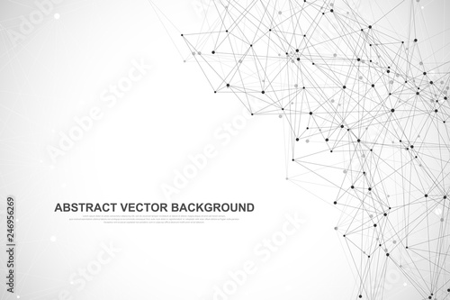 Global network connections with points and lines. Technology vector illustration.