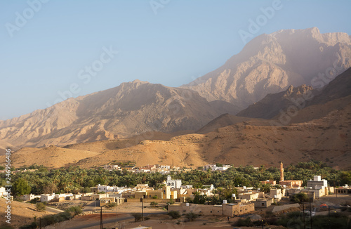 Small Omani village under the mountains and near Qurayyat (Oman)