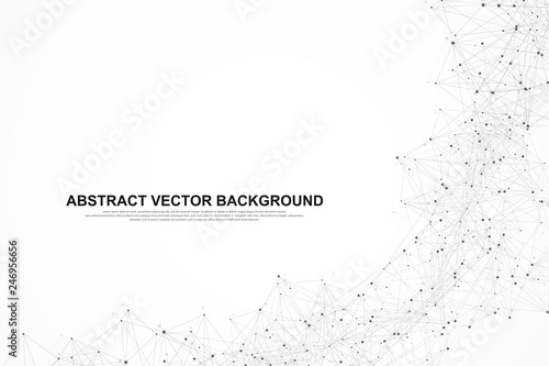 Global network connections with points and lines. Technology vector illustration.