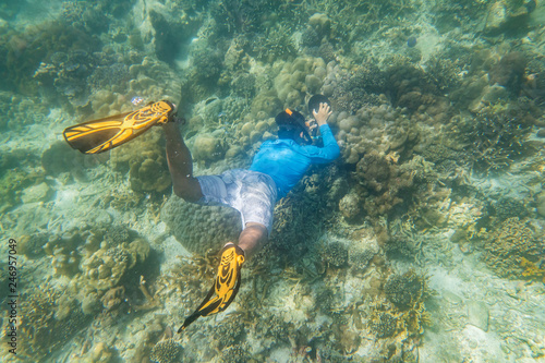 snorkeling diver
