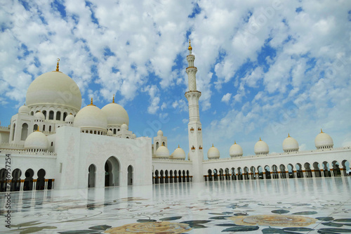 Sheikh Zayed Grand Mosque located in Abu Dhabi , marble floor, United Arab Emirates