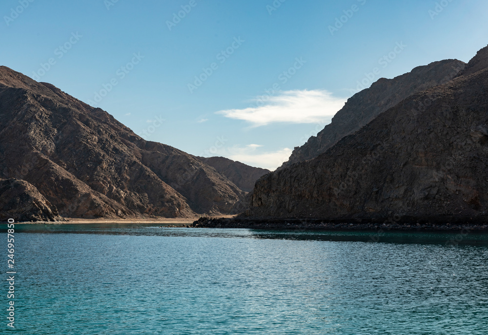 Obraz premium Landscape Sea View of Island Mountains