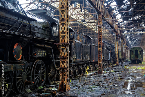 Abandoned locomotive park