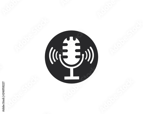 Microphone vector icon illustration design