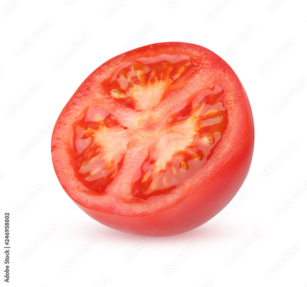 half tomato isolated on a white background. half tomato isolated on a white background.
