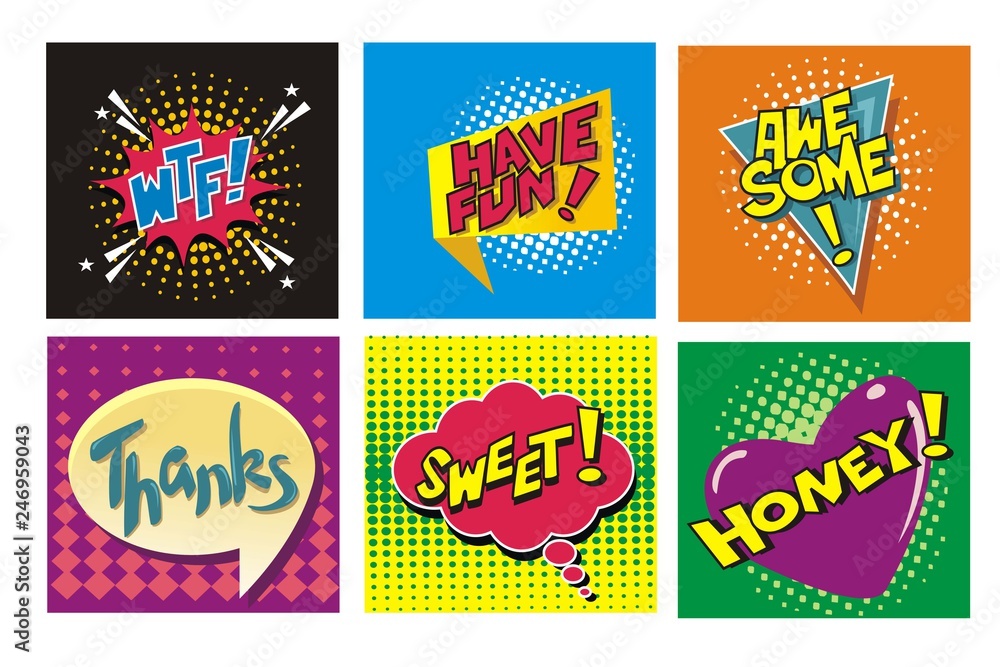 Obraz premium colorful cute bubble speech collection