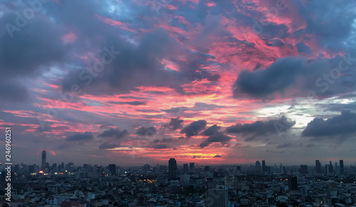 Twilight sky in the city, Nice day.