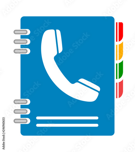 The address book  icon-contact illustration- directory vector-telephone isolated-bookmark.Vector illustration