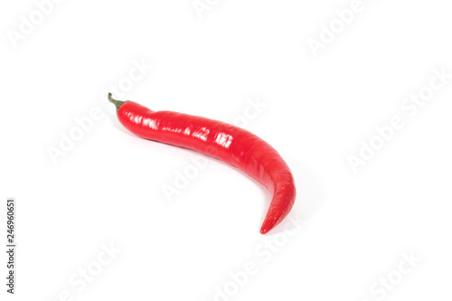 Red, yellow, fresh and healthy peppers on white background