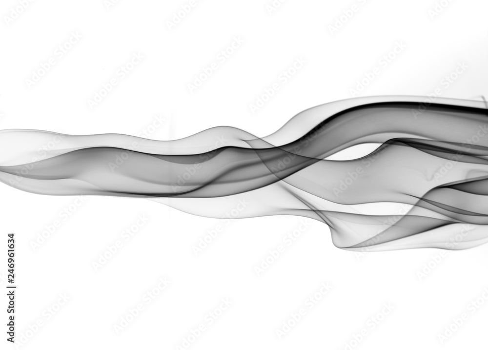 Black smoke on white background. abstract art, movement of smoke fire design Stock Photo Adobe