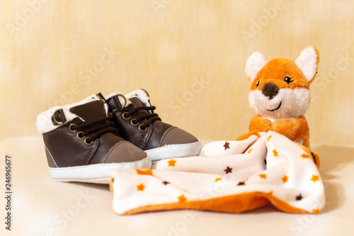 Kuscheltuch Fuchs mit Schuhen für Baby photo