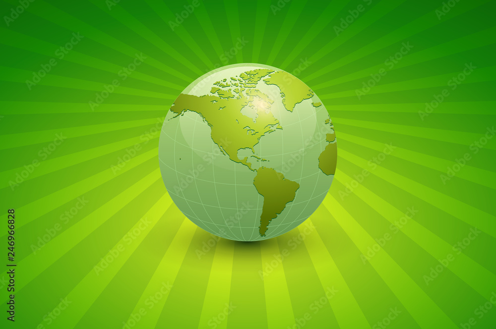 Abstract business background, green with earth globe Abstract business background, green with earth globe