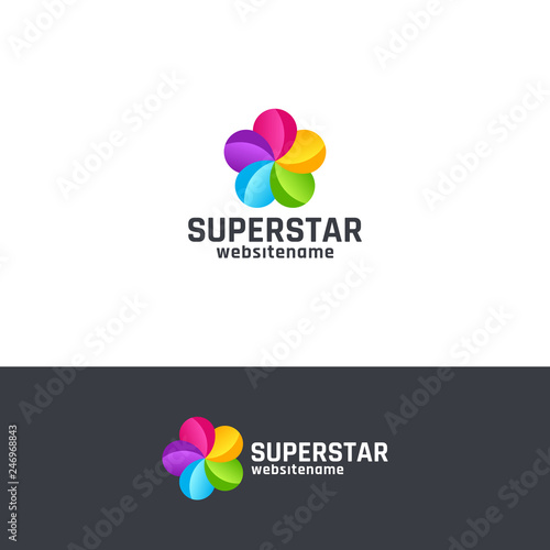 Multicolored star vector illustration
