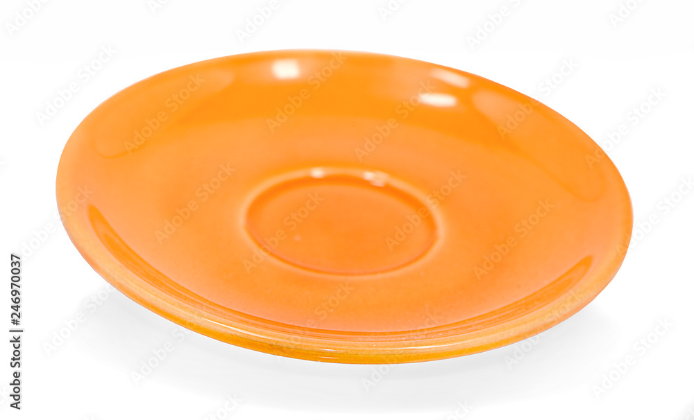 ceramic Orange plate isolated on white background ceramic Orange plate isolated on white background