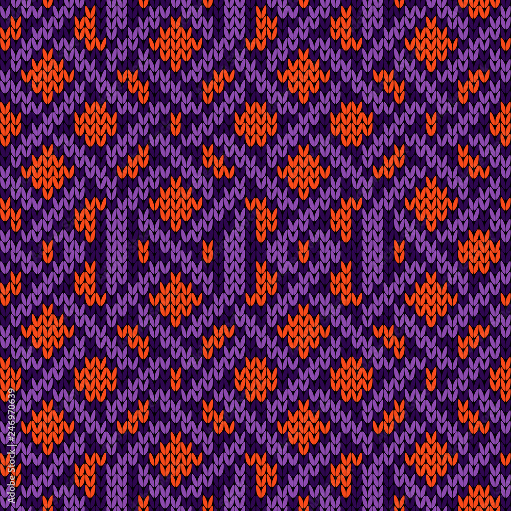 Fototapeta premium Knitted ornate seamless pattern
