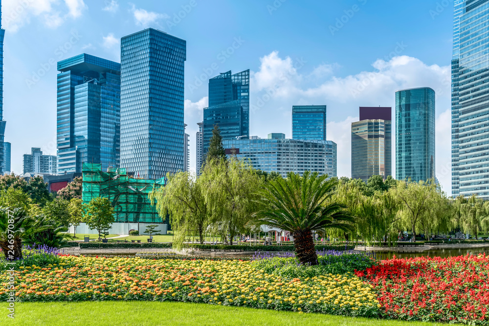Fototapeta premium Skyscrapers in Lujiazui Financial District, Shanghai..