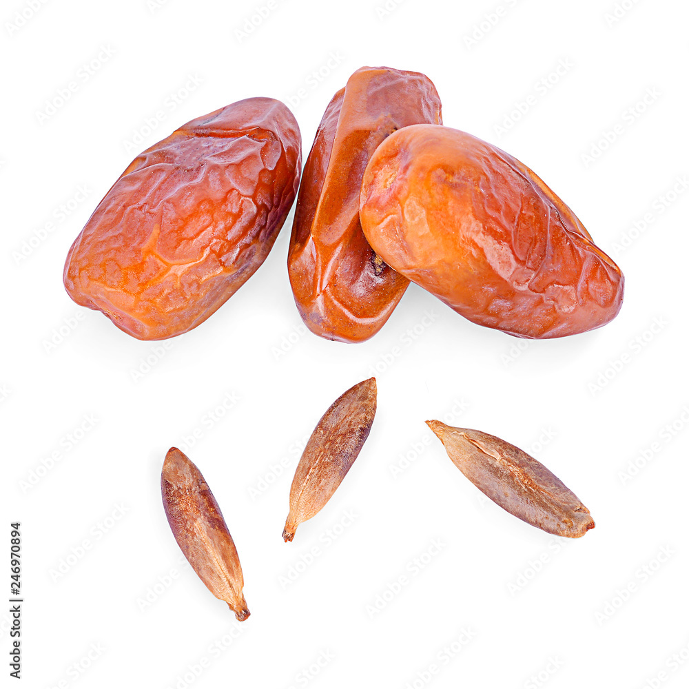 dried fruits from date palm isolated on white background dried fruits from date palm isolated on white background