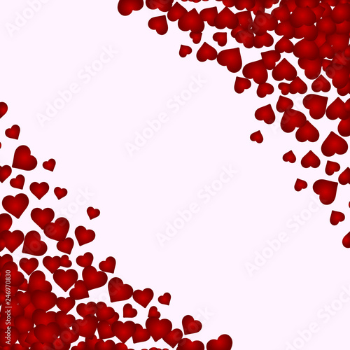 Fototapeta Naklejka Na Ścianę i Meble -  Colored Heart Illustration valentine's day card elegant festive vector with space for text. Symbols of tenderness and love
