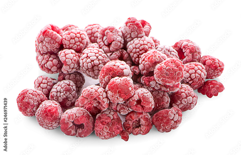 Frozen raspberries background Frozen raspberries background